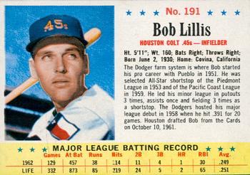 1963 Post Cereal #191 Bob Lillis Front