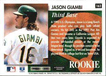 1995 Summit - Nth Degree #163 Jason Giambi Back