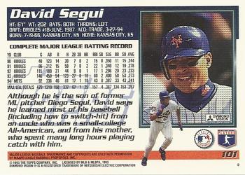 1995 Topps #101 David Segui Back