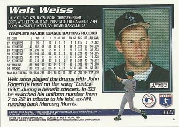 1995 Topps #110 Walt Weiss Back
