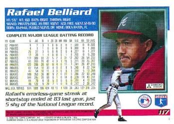 1995 Topps #117 Rafael Belliard Back
