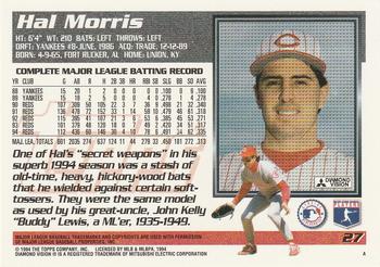 1995 Topps #27 Hal Morris Back