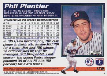 1995 Topps #176 Phil Plantier Back