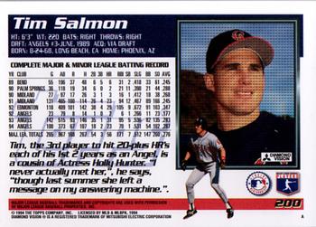 1995 Topps #200 Tim Salmon Back