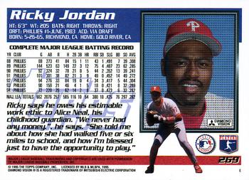 1995 Topps #269 Ricky Jordan Back