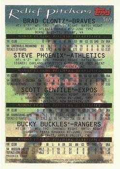 1995 Topps #369 Brad Clontz / Steve Phoenix / Scott Gentile / Bucky Buckles Back
