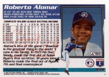 1995 Topps #438 Roberto Alomar Back