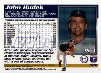 1995 Topps #500 John Hudek Back