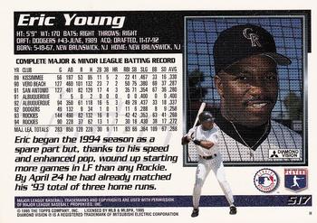 1995 Topps #517 Eric Young Back