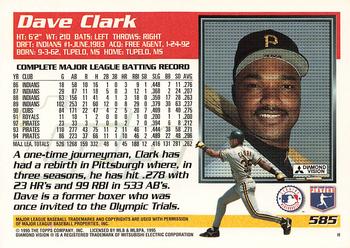 1995 Topps #585 Dave Clark Back