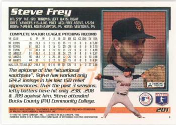 1995 Topps #201 Steve Frey Back