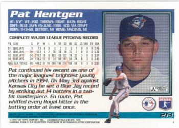1995 Topps #213 Pat Hentgen Back
