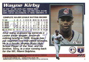 1995 Topps #227 Wayne Kirby Back