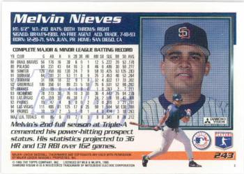1995 Topps #243 Melvin Nieves Back