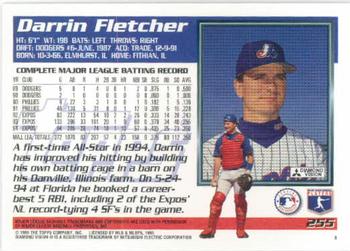 1995 Topps #255 Darrin Fletcher Back