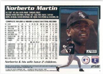 1995 Topps #258 Norberto Martin Back