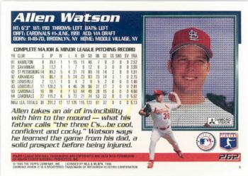 1995 Topps #262 Allen Watson Back