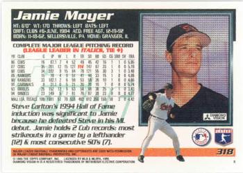 1995 Topps #318 Jamie Moyer Back