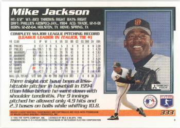 1995 Topps #333 Mike Jackson Back