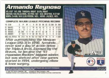1995 Topps #349 Armando Reynoso Back