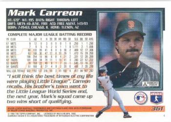 1995 Topps #361 Mark Carreon Back