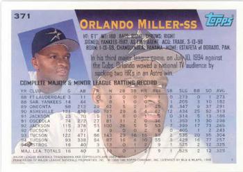 1995 Topps #371 Orlando Miller Back