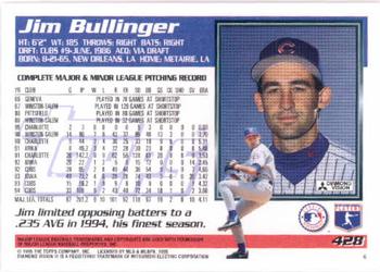 1995 Topps #428 Jim Bullinger Back