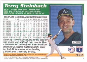 1995 Topps #442 Terry Steinbach Back
