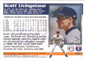 1995 Topps #483 Scott Livingstone Back