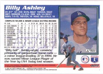 1995 Topps #489 Billy Ashley Back