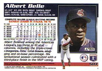 1995 Topps #503 Albert Belle Back