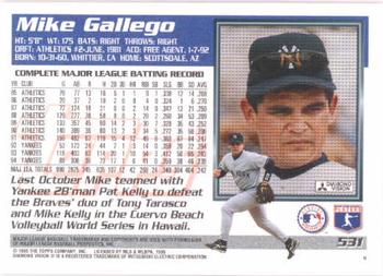 1995 Topps #531 Mike Gallego Back