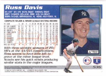 1995 Topps #536 Russ Davis Back
