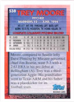 1995 Topps #538 Trey Moore Back