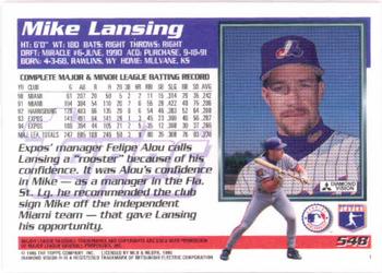 1995 Topps #548 Mike Lansing Back