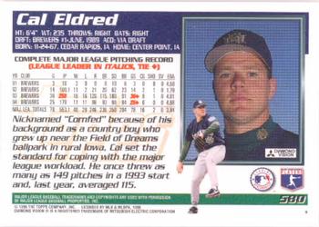 1995 Topps #580 Cal Eldred Back