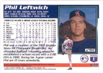 1995 Topps #619 Phil Leftwich Back