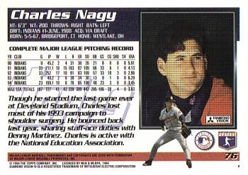 1995 Topps #76 Charles Nagy Back