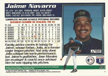 1995 Topps #93 Jaime Navarro Back