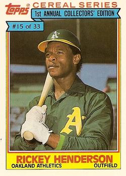 1984 Topps Cereal Series #15 Rickey Henderson Front