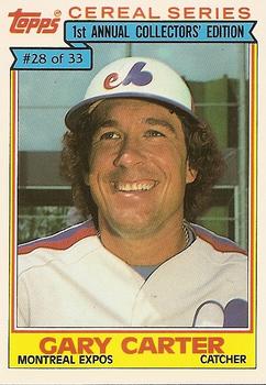 1984 Topps Cereal Series #28 Gary Carter Front