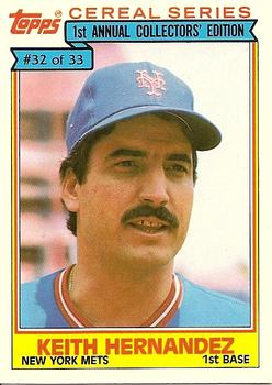 1984 Topps Cereal Series #32 Keith Hernandez Front