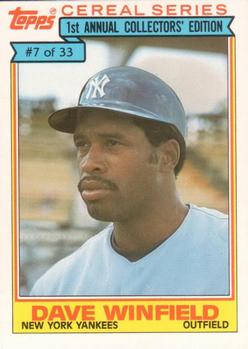 1984 Topps Cereal Series #7 Dave Winfield Front