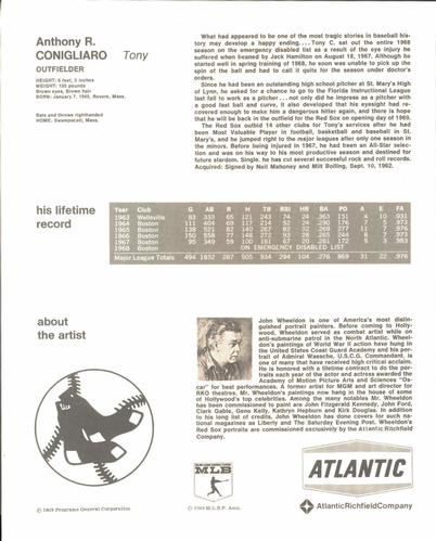 1969 Arco Boston Red Sox #NNO Tony Conigliaro Back