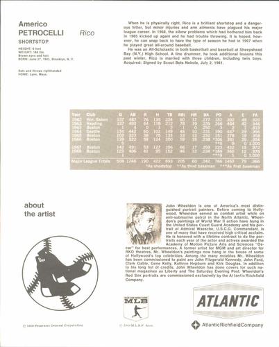 1969 Arco Boston Red Sox #NNO Rico Petrocelli Back
