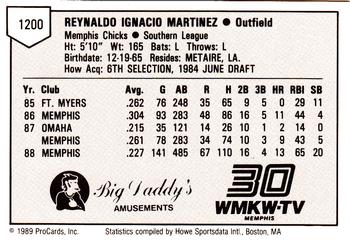 1989 ProCards Minor League Team Sets #1200 Chito Martinez Back