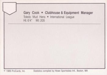 1989 ProCards Minor League Team Sets #NNO Gary Cook Back