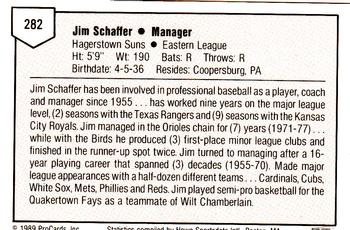 1989 ProCards Minor League Team Sets #282 Jim Schaffer Back