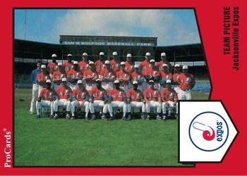 1989 ProCards Minor League Team Sets #178 Jacksonville Expos Team Picture Front