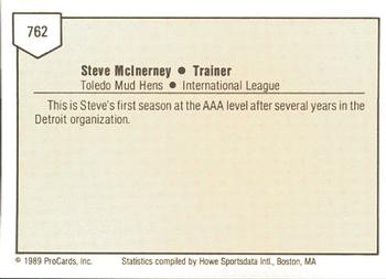 1989 ProCards Minor League Team Sets #762 Steve McInerney Back